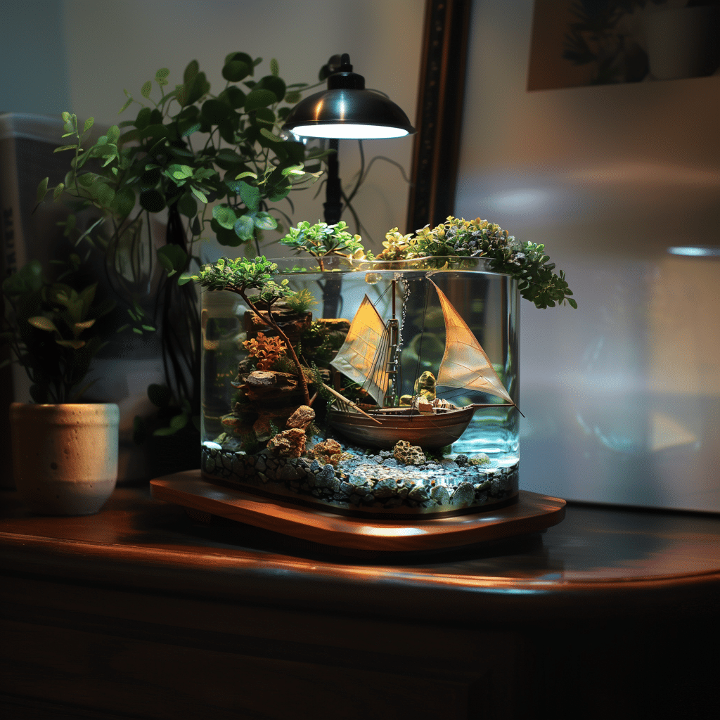 Deco petit bateau aquarium