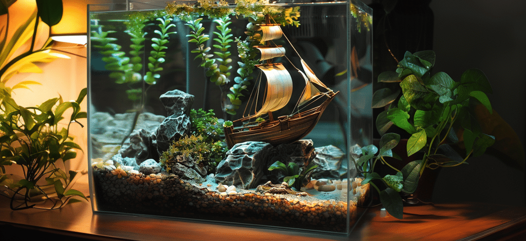 Décoration aquarium bateau