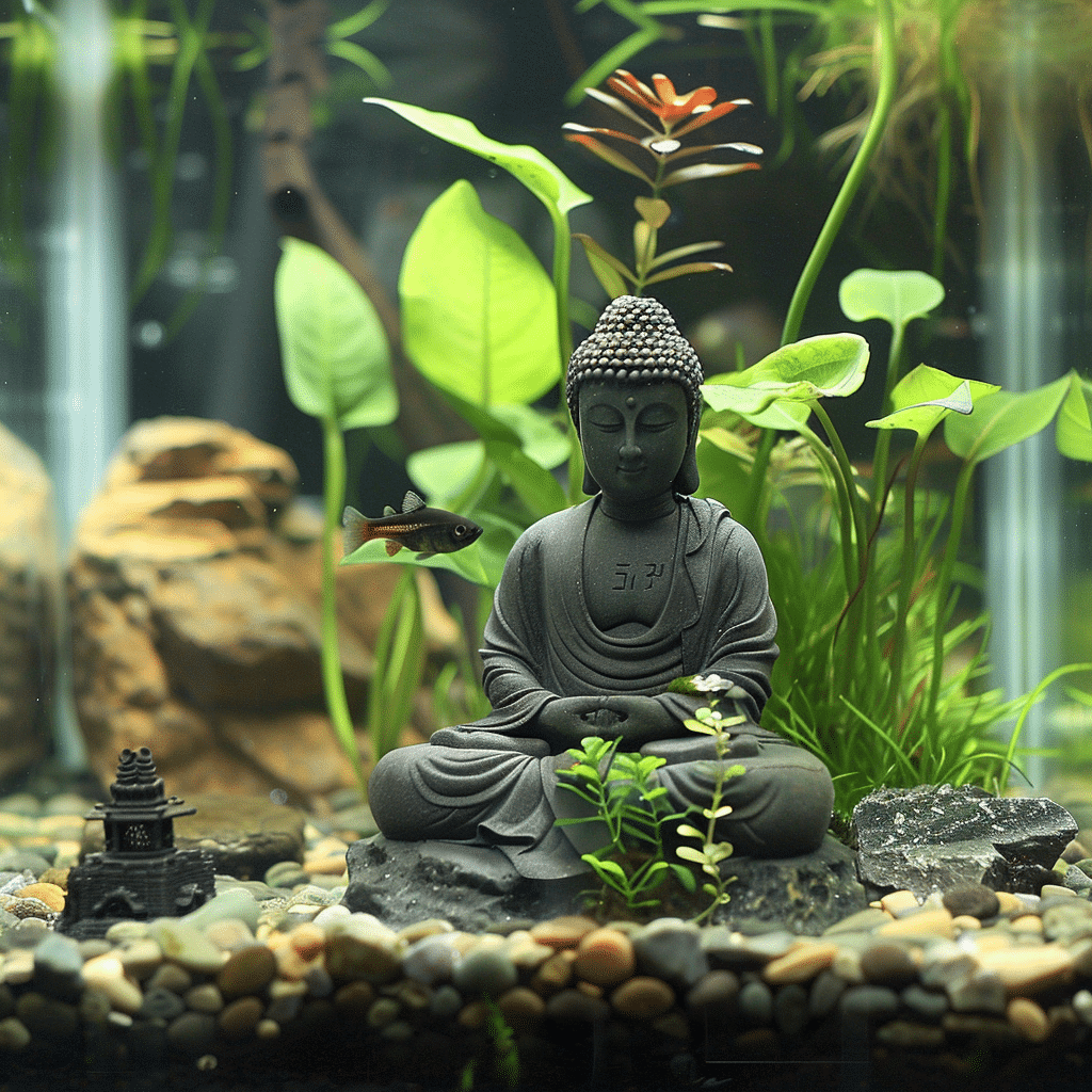 deco aquarium bouddha
