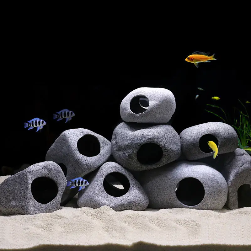 Ornement aquarium pierre