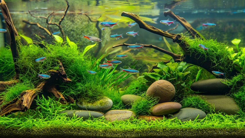 Décoration aquarium naturelle