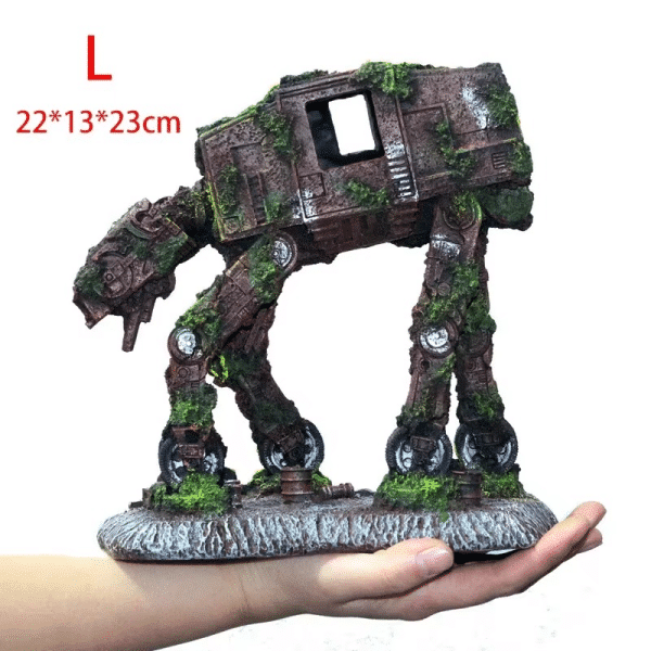 Déco aquarium AT-AT Star Wars épave cachette poissons