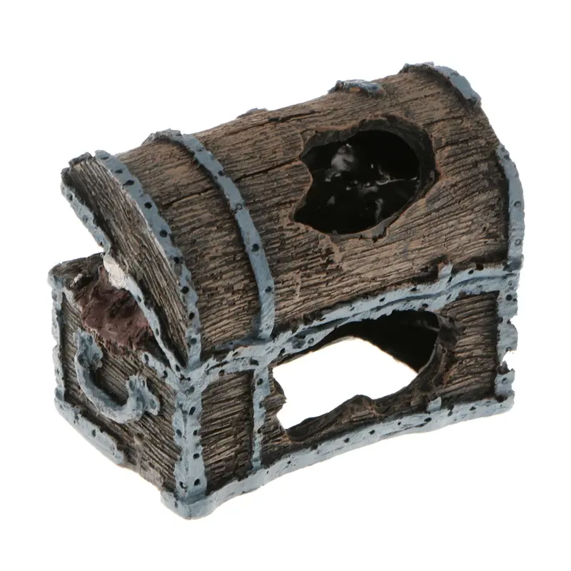 Décoration aquarium coffre pirate résine