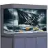 Autocollant fond aquarium drapeau pirate 60x30cm sur mer orageuse