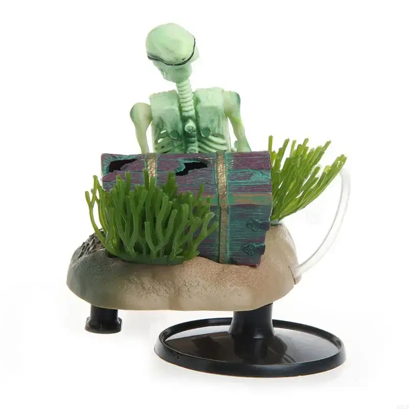 Décoration aquarium squelette pirate coffre trésor