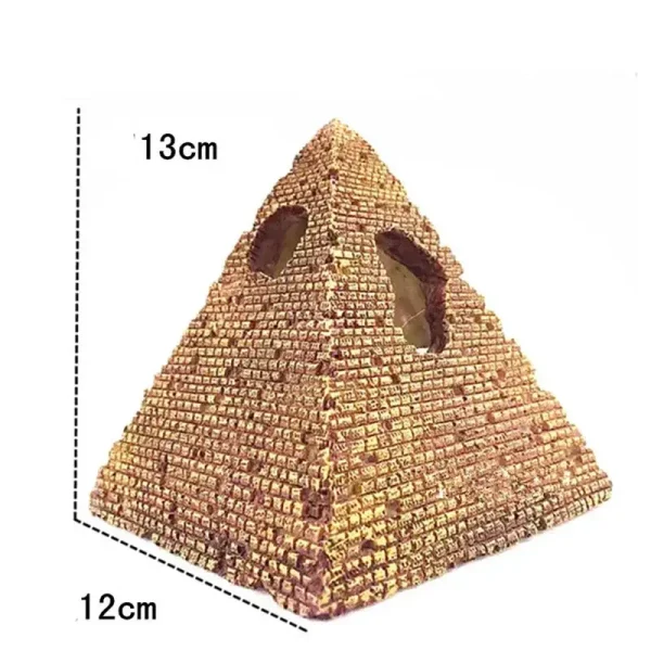 Lot 3 cachettes pyramides résine aquarium texture en pierre
