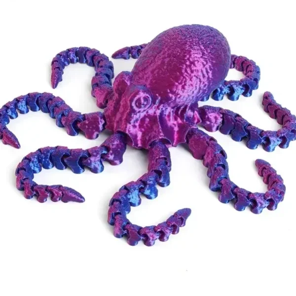 Poulpe articulé 17cm multicolore en PLA imprimé en 3D
