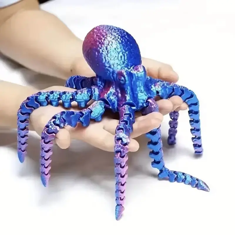 Poulpe articulé 17cm multicolore en PLA