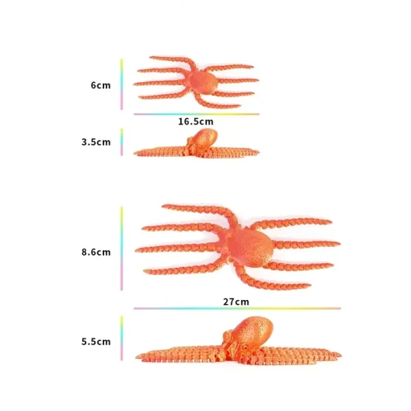 Poulpe articulé 17cm multicolore