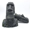 Décoration aquarium : statues Moaï en résine, gris-vert, tailles différentes