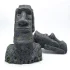 Décoration aquarium : statues Moaï en résine, gris-vert, tailles différentes