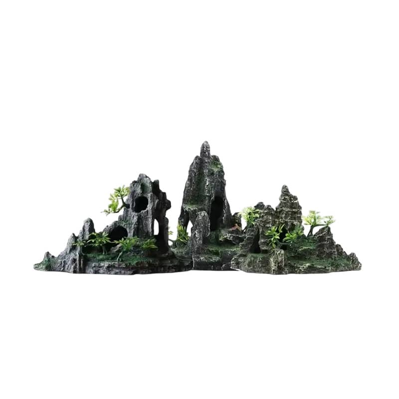 Déco Aquatique XXL île de 50x18cm avec Plantes Artificielles