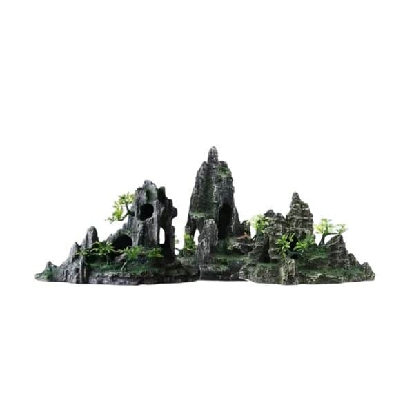 Décoration d'Aquatique XXL île de 50x18cm avec Plantes Artificielles