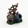 Décoration aquarium résine gouvernail baril thème épave pour poissons