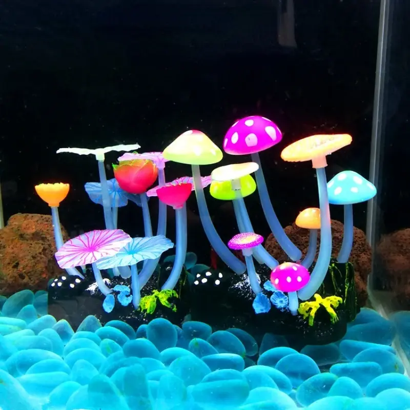 Décoration aquarium silicone fluorescent