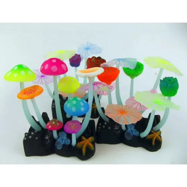 Décoration en silicone fluorescent champignons multicolores