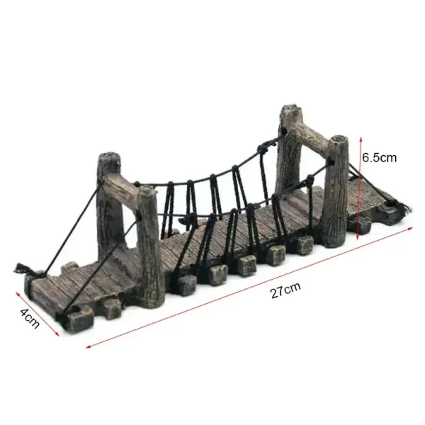 Décoration aquarium : 3 ponts suspendus miniatures en résine