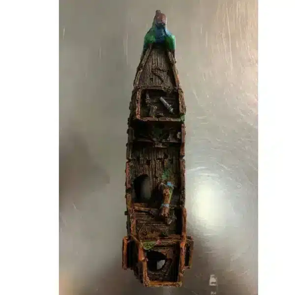 Déco aquarium épave bateau pirate résine 24cm