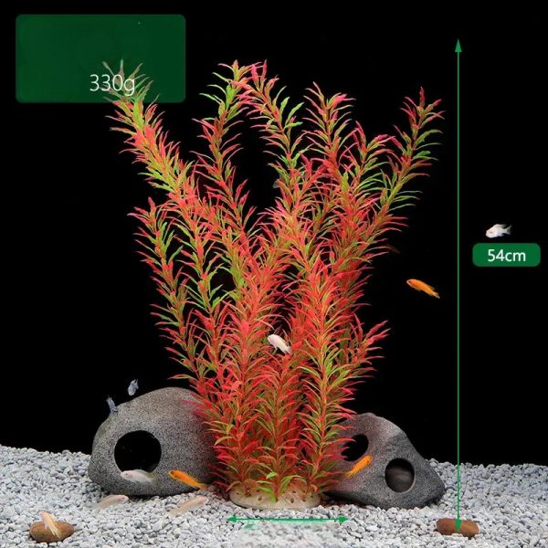 Deux plantes artificielles TPC 54cm pour aquarium, rose vif