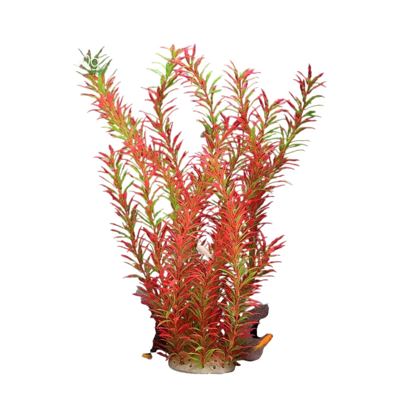Deux plantes artificielles TPC 54cm pour aquarium, rose vif et vert néon.