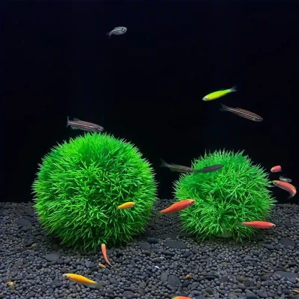 Voici la correction collée avec des tirets après chaque mot : Lot 2 Boules Herbe Aquarium Déco Vert Synthétique
