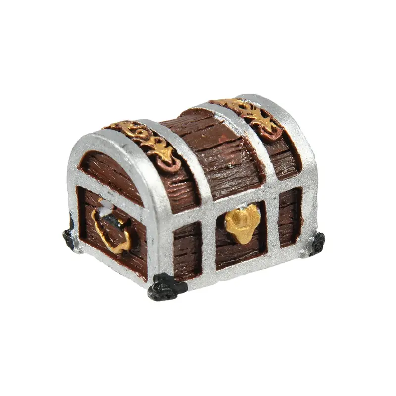 4 miniatures coffres trésor pirate en résine