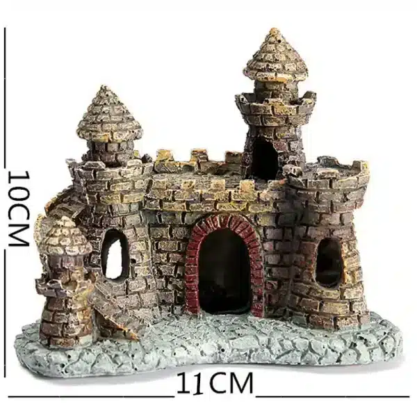 Ornement d'aquarium château vintage résine imitation pierre cachettes