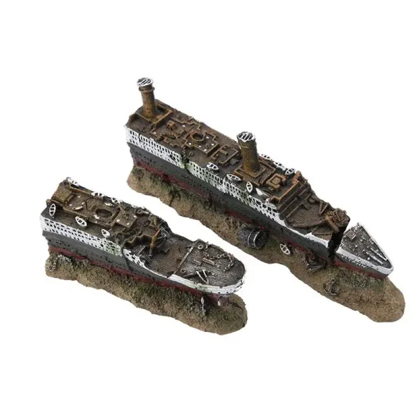 Ornement épave Titanic miniature réaliste résine pour aquarium 40cm