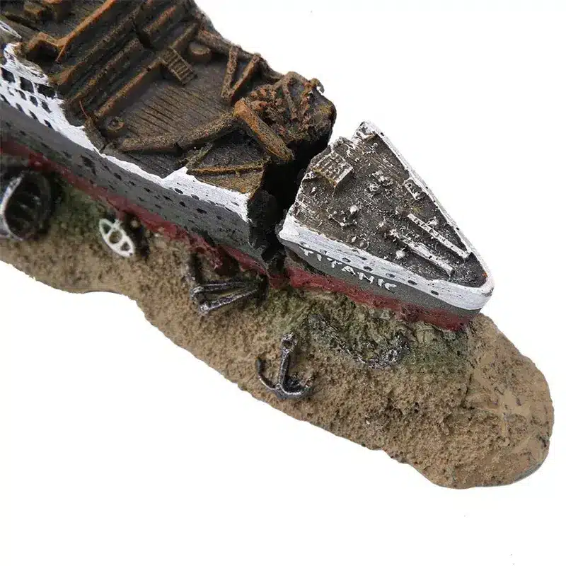 Ornement style épave Titanic miniature réaliste résine pour aquarium 40cm