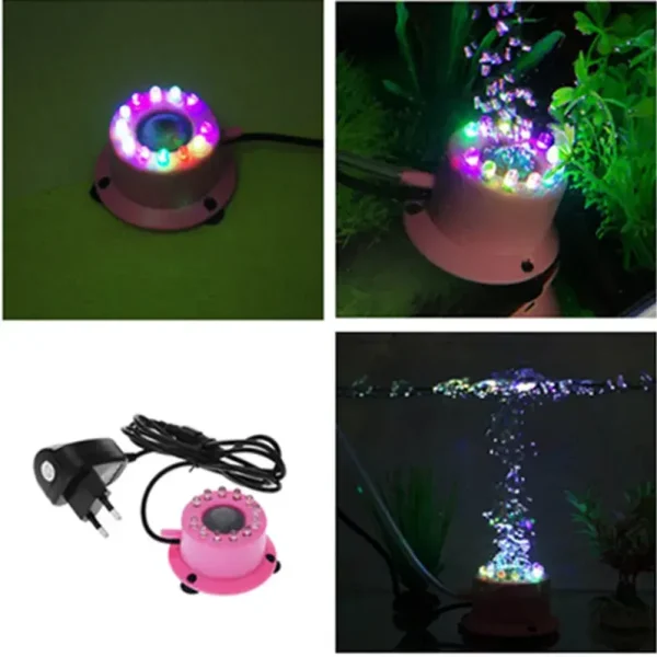 Décoration volcan 15cm aquarium avec effet éruption LED