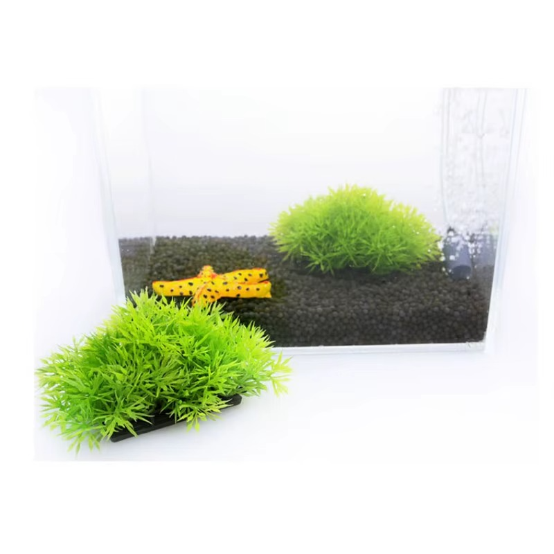 Plante artificielle et verte touffue de 6x7cm décoration petit aquarium