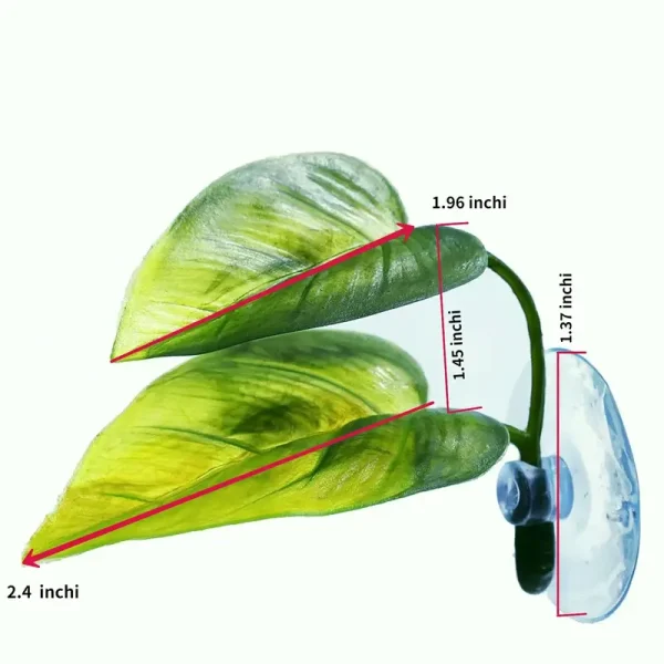 Accessoire Aquarium : 2 Feuilles Artificielles Betta 8x9cm avec Ventouse