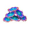 silicone anémone artificielle fluo orange violet pour aquarium eau douce 14x9x7cm