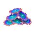 silicone anémone artificielle fluo orange violet pour aquarium eau douce 14x9x7cm