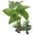 Plante artificielle réaliste pour aquarium, feuilles vertes et base imitation bois en plastique