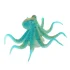 silicone pieuvre aquarium bleu fluorescent 10x5cm, tenue en main avec ventouse et fils