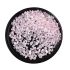 Gravier Quartz Rose naturel en bol noir, 5-8mm, pour aquarium ou décoration.