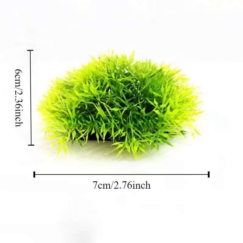 Plante artificielle verte touffue 6x7cm décoration pour petit aquarium