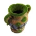 Ornement aquarium résine vase antique brisé mousse verte