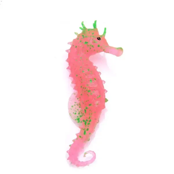 Lot 3 hippocampes silicone fluorescents aquarium, rose