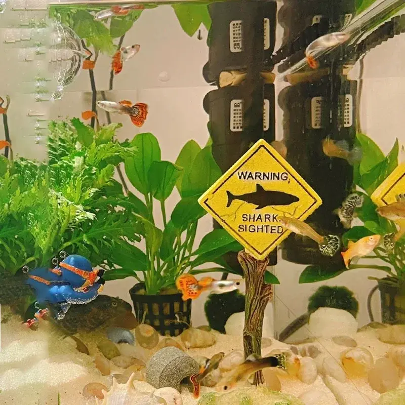 Petits Panneaux d'Avertissements en Résine pour Aquarium