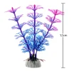 Plante artificielle aquarium couleurs fluo rose vert, base LDPE sur gravier