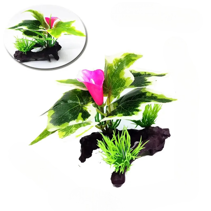 Plantes Artificielles Aquarium en Résine Plastique 10-15cm