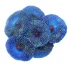 Ornement corail artificiel bleu en PVC résine pour aquarium, motif spirale détaillée.