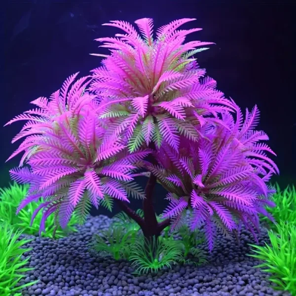 Décoration aquarium arbre rose artificielle de 15x6cm
