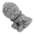 Statue Bouddha enfant gris résine, méditant, tenant fleur de lotus
