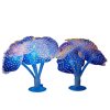 silicone aquatique lumineuse anémone bleue jaune 10cm aquarium terrarium ventouse