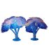 silicone aquatique lumineuse anémone bleue jaune 10cm aquarium terrarium ventouse