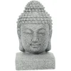 Statue Bouddha grise en poudre de Bluestone, aspect granit texturé