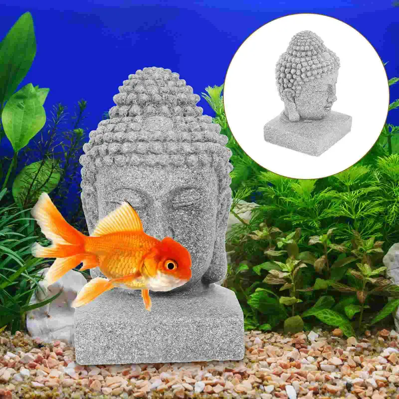Bouddha en poudre de Bluestone, aspect granit texturé, vue 3/4.